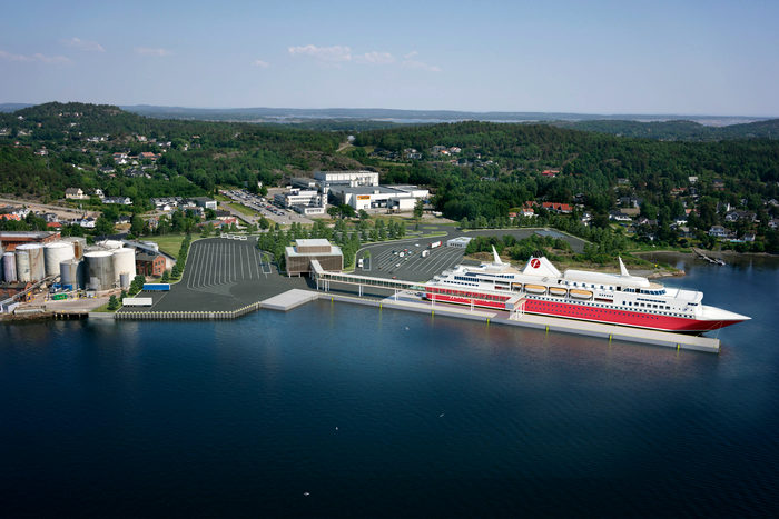 Visualisation of Fjord Line's new ferry terminal in Sandefjord (photo: Fjord Line)
